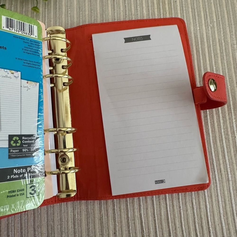 Kikki.K Orange Saffiano Planner Organizer 6 Ring Binder 7.5” x 5.5” - Picture 11 of 12